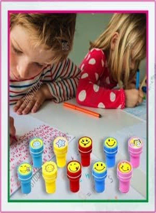 MYSELF Emoji Stamps for Kids - Unicorn Emoji Stamp, Educational Toys Art and Craft School Supplies, Coloring & Stamping Set for Girls & Boys 3 Years + Multicolor Learning Toys (Pack of 10 Pcs) - Image 5